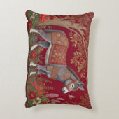 美しいグレードンキーレッドカントリー側 アクセントクッション (裏面(縦))