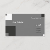 美しいグレーモダンの四角形 名刺 (裏面)