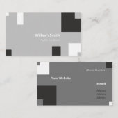 美しいグレーモダンの四角形 名刺 (正面/裏面)