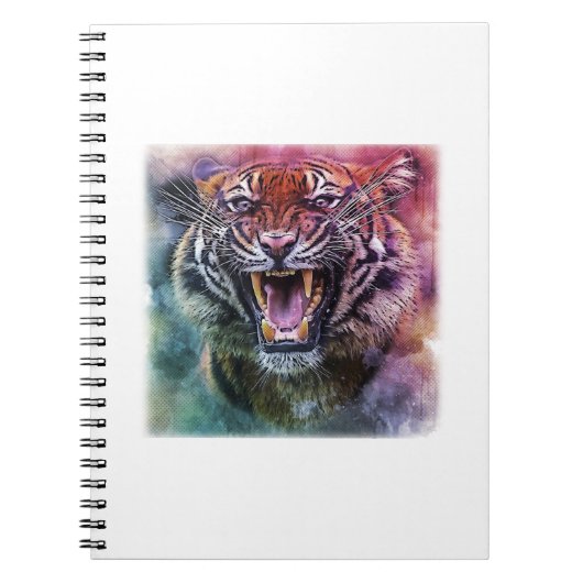 美しいグロウリングベンガルタイガー顔写真 ノートブック (正面)