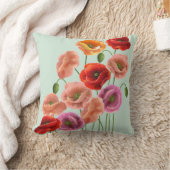 美しいケシによっては装飾用クッションが開花します クッション (ブランケット)