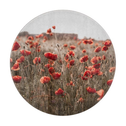美しいケシの花 カッティングボード (正面)