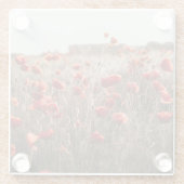 美しいケシの花 ガラスコースター (裏面)