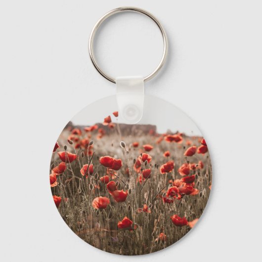 美しいケシの花 キーホルダー (正面)