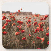 美しいケシの花 コースター (正面)