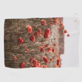 美しいケシの花 ゴルフタオル (横)