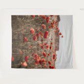 美しいケシの花 タペストリー (正面(横))