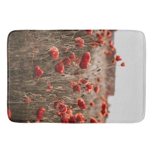 美しいケシの花 バスマット (正面)