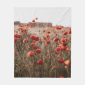 美しいケシの花 フリースブランケット (正面)