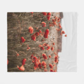 美しいケシの花 フリースブランケット (正面(横))