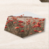 美しいケシの花 ペーパーコースター (アングル)