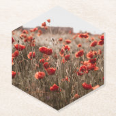 美しいケシの花 ペーパーコースター (正面)