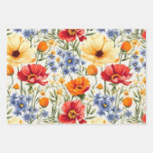 美しいケシ畑の花シャワー ラッピングペーパーシート (正面2)