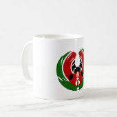 美しいケニアのタペストリー:ケニアの国旗の蝶よ コーヒーマグカップ (正面左)
