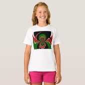 美しいケニアのタペストリー：ケニアの国旗の蝶よ Tシャツ (正面フル)
