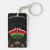 美しいケニアのタペストリー:ケニア国旗の蝶 キーホルダー (裏面)