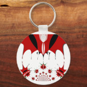 美しいケニアのタペストリー:ケニア国旗の蝶 キーホルダー (正面)