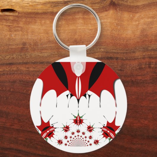 美しいケニアのタペストリー:ケニア国旗の蝶 キーホルダー (正面)