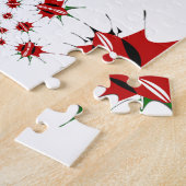 美しいケニアのタペストリー:ケニア国旗の蝶 ジグソーパズル (側面)