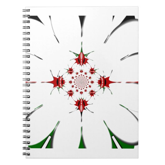 美しいケニアのタペストリー:ケニア国旗の蝶 ノートブック (正面)