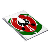 美しいケニアのタペストリー:ケニア国旗の蝶 ノートブック (右側)