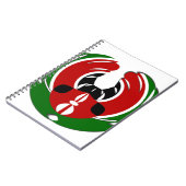 美しいケニアのタペストリー:ケニア国旗の蝶 ノートブック (左側)