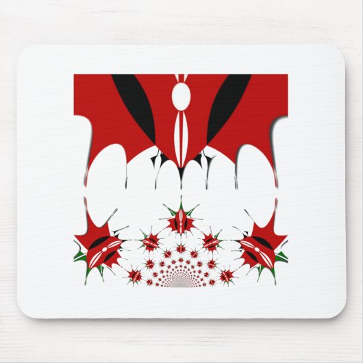 美しいケニアのタペストリー:ケニア国旗の蝶 マウスパッド (正面)