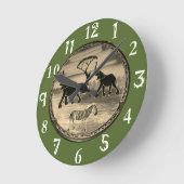 美しいケニアの野生動物マラサファリ ラウンド壁時計 (傾斜)