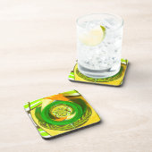 美しいケニアイエローローズフローラグラフィックデザイン コースター (右側)