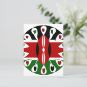 美しいケニアラブルハート驚くべきパターンアート ポストカード (スタンド正面)