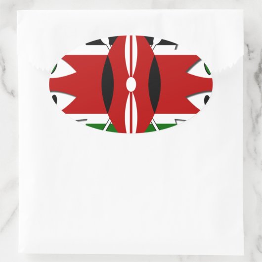 美しいケニアラブルハート驚くべきパターンアート 楕円形シール (バッグ)