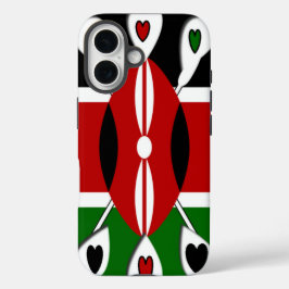 美しいケニアラブルハート驚くべきパターンアート iPhone 16ケース