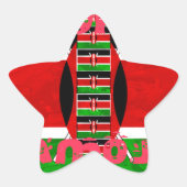 美しいケニア国旗トゥコパモハ感動的 星シール (正面)