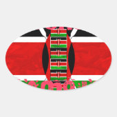 美しいケニア国旗トゥコパモハ感動的 楕円形シール (正面)