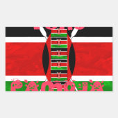 美しいケニア国旗トゥコパモハ感動的 長方形シール (正面)