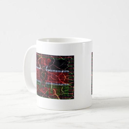 美しいケニコンテンポラリーヤ国旗 コーヒーマグカップ (正面左)