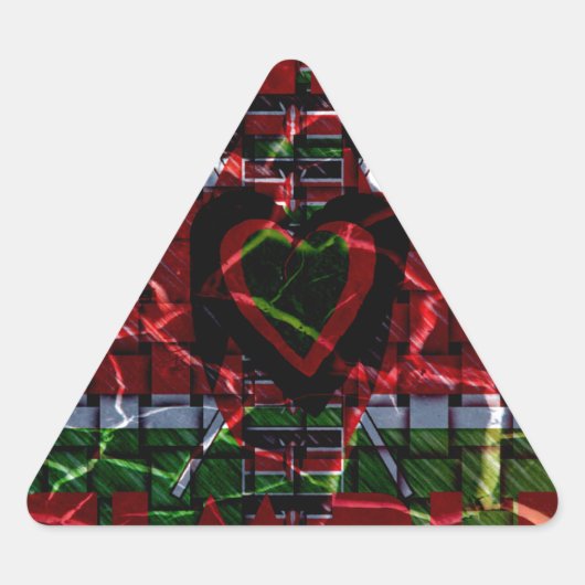 美しいケニコンテンポラリーヤ国旗 三角形シール (正面)