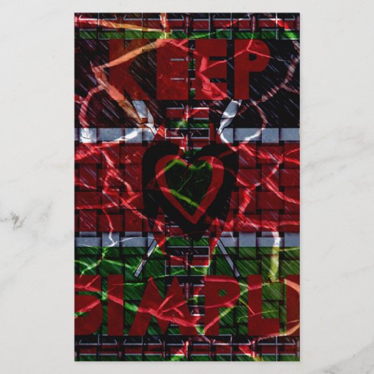 美しいケニコンテンポラリーヤ国旗 便箋 (正面)