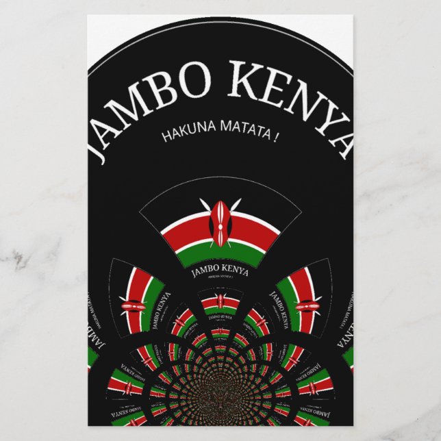美しいケニヤブラックレッドグリーンカラーデザイン国旗 (正面)