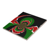 美しいケニヤブラックレッドグリーンカラーデザイン国旗 タイル (側面)