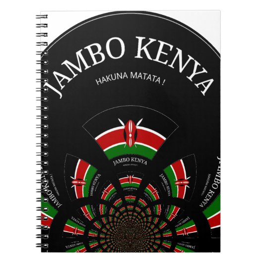 美しいケニヤブラックレッドグリーンカラーデザイン国旗 ノートブック (正面)