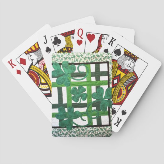 美しいケルトのクローバー遊デザインのカード トランプ (裏面)