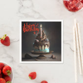 美しいケーキハッピーバースデーギフトラブ スタンダードカクテルナプキン (インサイチュ)