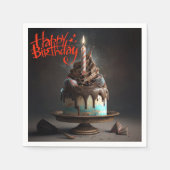 美しいケーキハッピーバースデーギフトラブ スタンダードカクテルナプキン (正面)