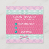 美しいケーキベーカリーピンクの名刺 スクエア名刺 (裏面)