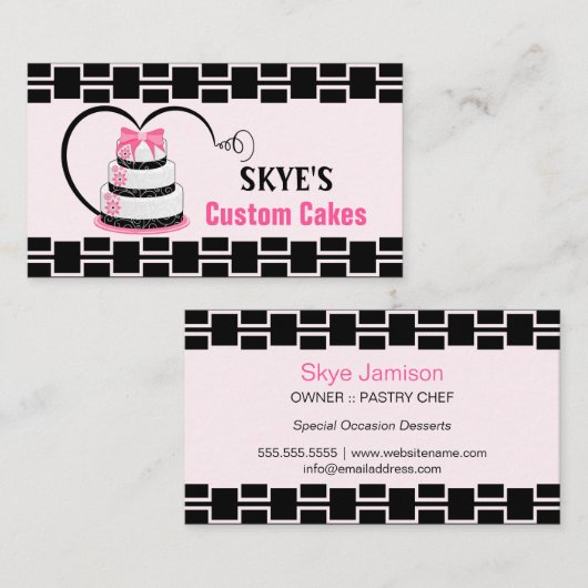 美しいケーキ 名刺 (正面/裏面)