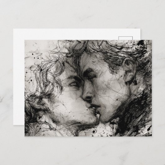 美しいゲイラブザキスイン白黒 ポストカード (正面/裏面)