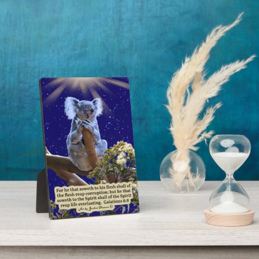 美しいコアラ聖なる書物、 経典プラークGalatians 6:8 フォトプラーク (側面)