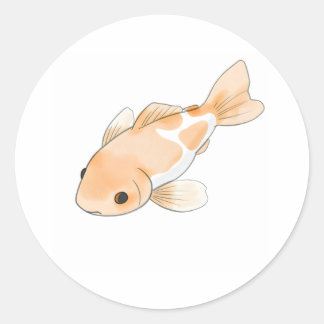 美しいコイ魚の水色プリントシール ラウンドシール
