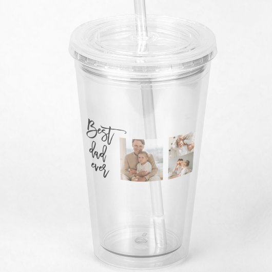 美しいコラージュ写真最高のパパエバーギフト アクリルタンブラー